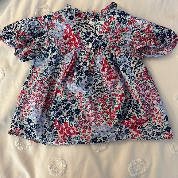 Janie and jack girls floral flutter sleeve babydoll blouse fully lined size 4 - Picture 3 of 6